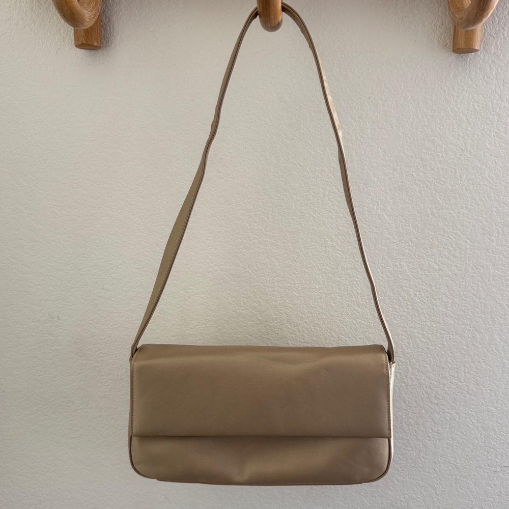 Vintage Preston & York cream ivory genuine leather purse shoulder bag minimalist